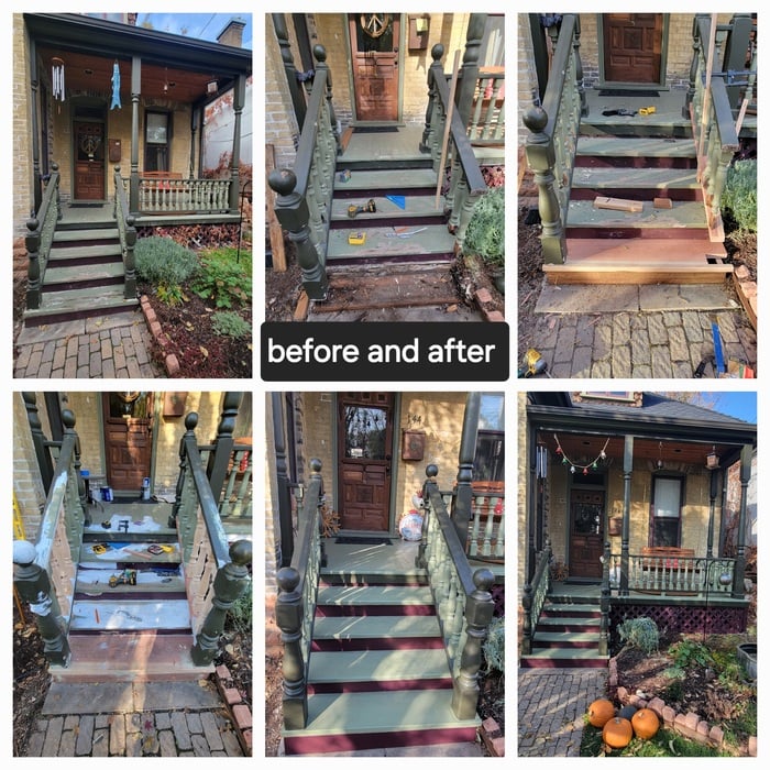 Front Porch Restoration, by Ponce's Landscaping in the Salt Lake Valley